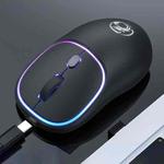 iMICE W-618 Rechargeable 4 Buttons 1600 DPI 2.4GHz Bluetooth Silent Wireless Mouse for Computer PC Laptop (Black)