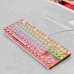 FOREV FV-301 Punk 87-keys Blue Axis Mechanical Gaming Keyboard, Cable Length: 1.6m(Pink)