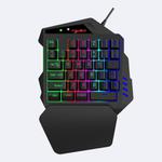 HXSJ V500 35 Keys Colorful Mixed Light Gaming One-handed Keyboard, Built-in Converter, Support for PS3 / PS4