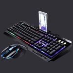 Chasing Leopard G700 USB RGB Backlight Wired Optical Gaming Mouse and Keyboard Set, Keyboard Cable Length: 1.35m, Mouse Cable Length: 1.3m(Black)
