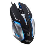 Chasing Leopard K1 USB 1600DPI Three-speed Adjustable LED Backlight Mute Wired Optical Gaming Mouse, Length: 1.3m(Black)