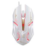 Chasing Leopard V17 USB 2400DPI Four-speed Adjustable Line Pattern Wired Optical Gaming Mouse with LED Breathing Light, Length: 1.45m(White)