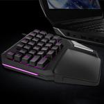 DELUX T9 Pro Wired 7 Colors LED Backlit Single Hand Professional Gaming Keyboard