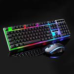 ZGB G21 1600 DPI Professional Wired Colorful Backlight Mechanical Feel Suspension Keyboard + Optical Mouse Kit for Laptop, PC(Black)