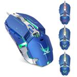 ZERODATE X800 Wired Mechanical Macros Define 8 Programmable Keys 3200 DPI Adjustable Gaming Mouse with Optical Lights(Blue)