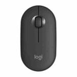 Logitech Pebble Cobblestone Shape Thin 3-keys 1000DPI Mute Wireless Bluetooth Optical Mouse, Wireless Range: 10m (Black)