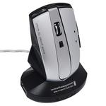 MZ-011 2.4GHz 1600DPI Wireless Rechargeable Optical Mouse with HUB Function(Black Silver)