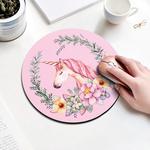 Unicorn Pattern Circular Mouse Pad, Diameter: 22cm