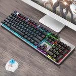 AULA S2016 104-keys Square Key Cap Mixing Light Mechanical Blue Switch Metal Panel Wired USB Gaming Keyboard, Length: 1.6m