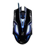 Chasing Leopard V10 USB 6-keys 2400DPI Four-speed Adjustable Steel Mesh Backlight Wired Optical Gaming Mouse, Length: 1.45m(Jet Black)