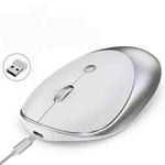 HXSJ T36 2.4G Bluetooth 5.0+3.0 Three-mode Silent Design Wireless Bluetooth Mouse (Silver)