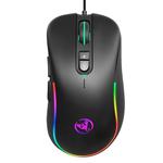 HXSJ J300 7 Keys RGB Lighting Programmable Gaming Wired Mouse(Black)