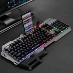 SHIPADOO GK70 Wired RGB Floating Detachable Hand Rest Gap Rainbow Translucent Gaming Keyboard(Black)