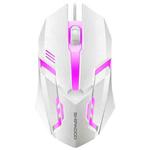 SHIPADOO S190 Colorful Recirculating Breathing Light Gaming Luminous Wired Mouse(White)