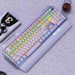 YINDIAO K100 USB Metal Mechanical Gaming Wired Keyboard, Mixed Light Blue Shaft (White)