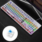 YINDIAO Electroplating Punk Mixed Light USB Mechanical Gaming Wired Keyboard, Blue Shaft (White)