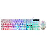 TX300 Mechanical Feel Backlight Punk Wired Keyboard Mouse Set (White)
