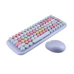 Mofii CADNY Pink Girl Heart Mini Mixed Color Wireless Keyboard Mouse Set (Light Blue)