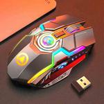 YINDIAO A5 2.4GHz 1600DPI 3-modes Adjustable Rechargeable RGB Light Wireless Silent Gaming Mouse (Grey)