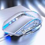 YINDIAO G3PRO 3200DPI 4-modes Adjustable 7-keys RGB Light Wired Gaming Mouse (White)