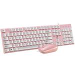 ZGB S600 Chocolate Candy Color Wired USB Keyboard Mouse Set (Pink)