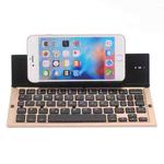 GK608 Ultra-thin Foldable Bluetooth V3.0 Keyboard, Built-in Holder, Support Android / iOS / Windows System(Gold)