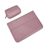 PU01S PU Leather Horizontal Invisible Magnetic Buckle Laptop Inner Bag for 15.4 inch laptops, with Small Bag (Pink)