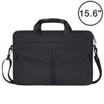 15.6 inch Breathable Wear-resistant Fashion Business Shoulder Handheld Zipper Laptop Bag with Shoulder Strap (Black)