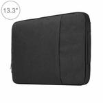 13.3 inch Universal Fashion Soft Laptop Denim Bags Portable Zipper Notebook Laptop Case Pouch for MacBook Air / Pro, Lenovo and other Laptops, Size: 35.5x26.5x2cm(Black)