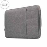 13.3 inch Universal Fashion Soft Laptop Denim Bags Portable Zipper Notebook Laptop Case Pouch for MacBook Air / Pro, Lenovo and other Laptops, Size: 35.5x26.5x2cm(Grey)