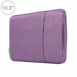 13.3 inch Universal Fashion Soft Laptop Denim Bags Portable Zipper Notebook Laptop Case Pouch for MacBook Air / Pro, Lenovo and other Laptops, Size: 35.5x26.5x2cm (Purple)