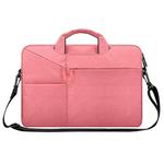 ST02S Waterproof Tear Resistance Hidden Portable Strap One-shoulder Handbag for 14.1 inch Laptops, with Suitcase Belt(Pink)