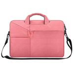 ST02S Waterproof Tear Resistance Hidden Portable Strap One-shoulder Handbag for 15.6 inch Laptops, with Suitcase Belt(Pink)