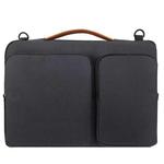 Nylon Waterproof Laptop Handbag Bag for 15-15.6 inch Laptops with Trunk Trolley Strap (Black)