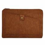 Universal Genuine Leather Business Laptop Tablet Zipper Bag For 13.3 inch and Below(Brown)