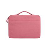 Oxford Cloth Waterproof Laptop Handbag for 14.1 inch Laptops, with Trunk Trolley Strap(Pink)