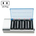AC 100-240V 4 Slot Battery Charger for AA & AAA & C / D Size Battery, US Plug