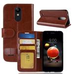 For LG K8 (2018) PU + TPU Crazy Horse Texture Horizontal Flip Leather Case with Wallet & Holder & Card Slots (Brown)