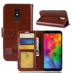 Crazy Horse Texture Horizontal Flip Leather PU + TPU Case for LG Q7, with Wallet & Holder & Card Slots(Brown)