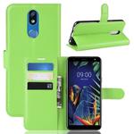 Litchi Texture Horizontal Flip Leather Case for LG K40, with Wallet & Holder & Card Slots (Green)