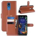 Litchi Texture Horizontal Flip Leather Case for LG K40, with Wallet & Holder & Card Slots (Brown)