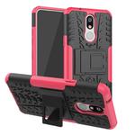 Shockproof  PC + TPU Tire Pattern Case for LG K40, with Holder (Pink)