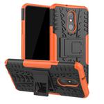 Tire Texture TPU+PC Shockproof Case for LG Q Stylo 5, with Holder(Orange)