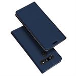 DUX DUCIS Skin Pro Series Horizontal Flip PU + TPU Leather Case for LG G8 ThinQ, with Holder & Card Slots(Blue)