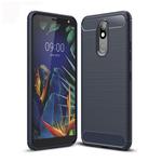 Brushed Texture Carbon Fiber TPU Case for LG K40 (Navy Blue)