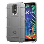 Shockproof Rugged Shield Full Coverage Protective Silicone Case for LG K12+ (Grey)