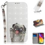 3D Colored Drawing Dog Pattern Horizontal Flip Leather Case for LG Q Stylo 5, with Holder & Card Slots & Wallet