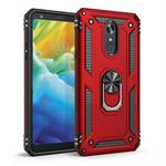 Armor Shockproof TPU + PC Protective Case for LG Stylo 5, with 360 Degree Rotation Holder (Red)