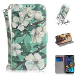 3D Painting Watercolor Flower Pattern Coloured Drawing Horizontal Flip Leather Case for LG K50, with Holder & Card Slots & Wallet