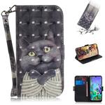 3D Painting Embrace Cat Pattern Coloured Drawing Horizontal Flip Leather Case for LG Q60, with Holder & Card Slots & Wallet